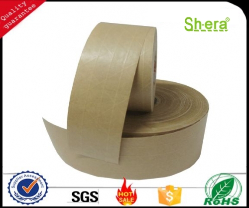 Wet water reinforced kraft paper tape