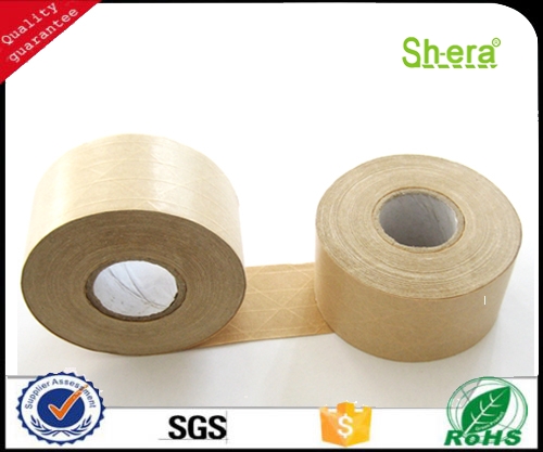 Wet water reinforced kraft paper tape