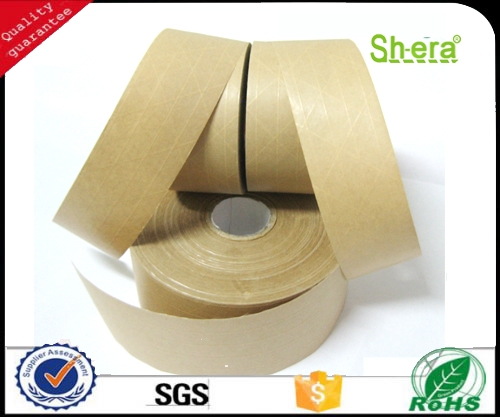 Wet water reinforced kraft paper tape