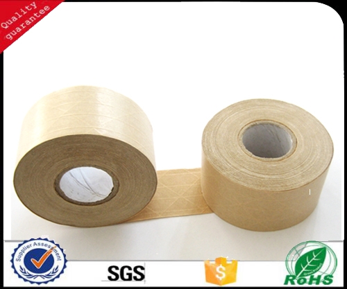 Wet water reinforced kraft paper tape