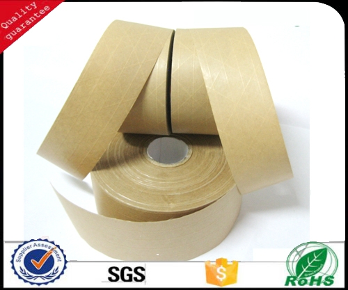 Wet water reinforced kraft paper tape